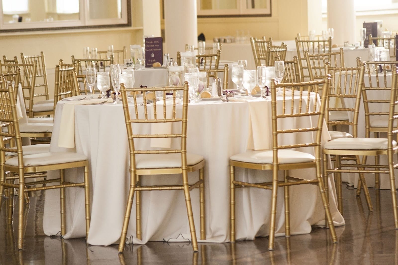 Modern banquet chairs setup